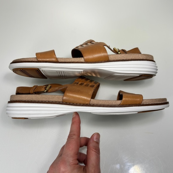 Cole Haan OriginalGrand Brown Gold Leather Slingback‎ Sandals Size 8.5 - Picture 5 of 12